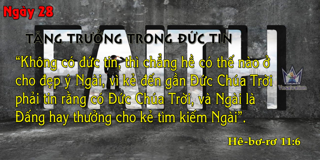 NGÀY 28 – TĂNG TRƯỞNG TRONG ĐỨC TIN