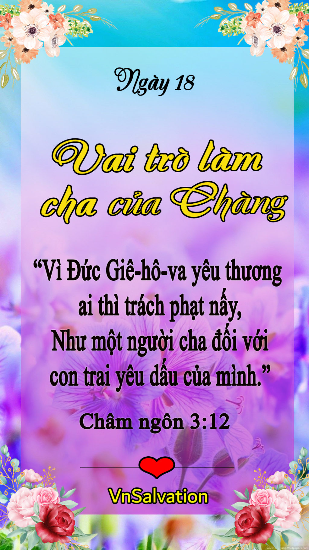 NGÀY 18 – VAI TRÒ LÀM CHA CỦA CHÀNG