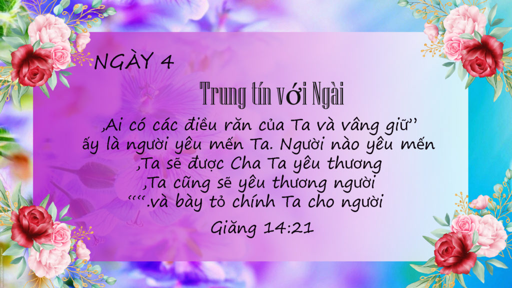 Ngày 4 CẦU NGUYỆN CHO BẢN THÂN